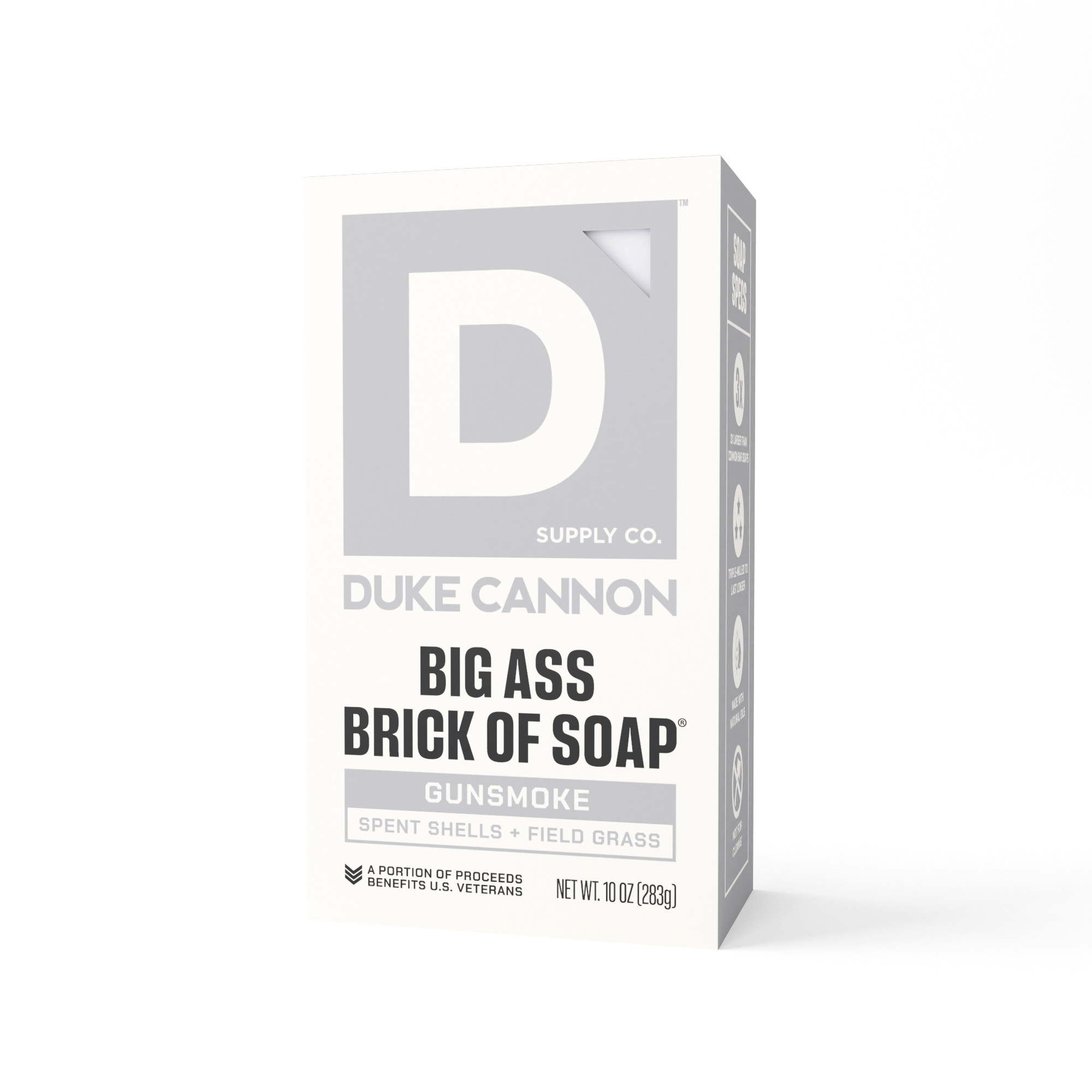 Duke Cannon, brick of soap gunsmoke, Size 10 oz, Includes (qty.) 1 Model# BSBA-GSMK10